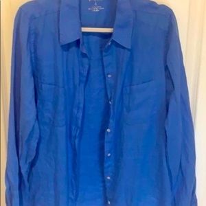 Lilly Pulitzer Sea View Linen Button Down Top